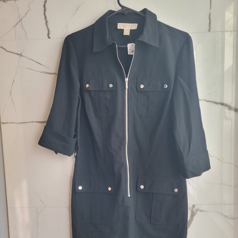 NWT Michael Kors Black Shift Collared Dress